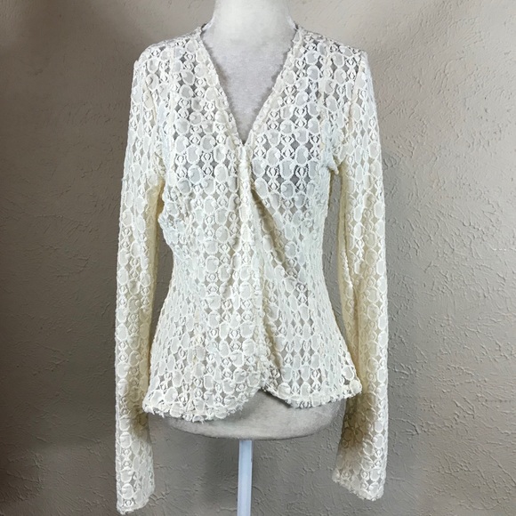 BKE Sweaters - BKE Boutique NWT cream lace open cardigan Medium BKE Sweaters - BKE Boutique NWT cream lace open cardigan Medium